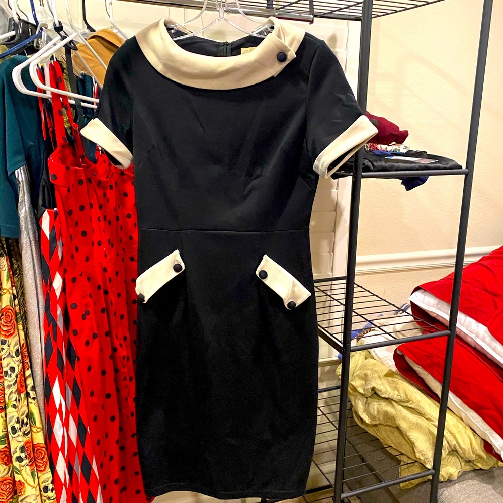 Lindy Bop Pencil Shift Work Secretary Pinup Girl Couture Dress Small